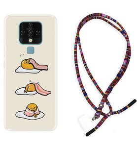 Tecno Camon 16 18P Pova Kılıf Boyun Asklı Rasta Silikon Sweety Egg 1322