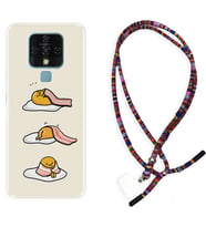 Tecno Camon 16 18P Pova Kılıf Boyun Asklı Rasta Silikon Sweety Egg 1322