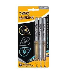 Bic İntevsiv Metalik Markör Kalem 3Lü