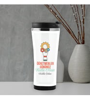 Öğretmenler Günü Kutlama Hediyesi Termos Mug (Beyaz)