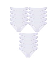 Mulvxbrf Brf02 15 Adet Süper Eko Set Likralı Kadın Slip Külot Beyaz (Mulvix)