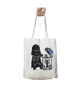 Star Wars Darth Vader R2-D2 Death Star Bin iki Tarafı Kalıcı Baskılı Yıkanabilir Çanta