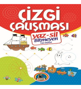 Yaz-Sil Çizgi Çalışması Bitmeyen Yazı Defteri+Tahta Kalm