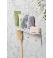 Modern Paslanmaz Metal Duş Rafı, Duş Düzenleyici, Banyo Rafı, Bayno Şampuanlık Beyaz