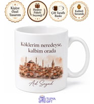 Kişiye Özel Memleket Temalı Günlük Kullanım Kupa Bardak İsimli Hediye