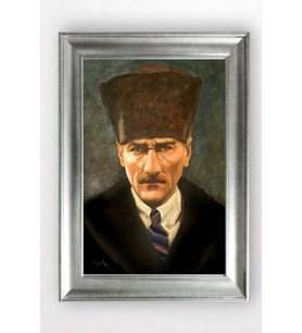 Gümüş Çerçeveli Atatürk Tablo cv1042