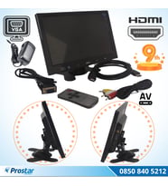 Güvenlik Kamera Monitörü 9" Ekran Hdmi Vga Av Girişli Lcd Ekran 4 Kanal