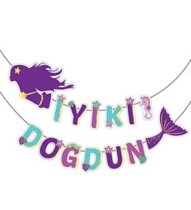 Deniz Kızı İyi Ki Doğdun 3D Banner-