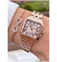 Ferrucci MRD11572 Rose Gold Renk Çelik Kordon Kadın Kol Saati Bileklik Hediyeli