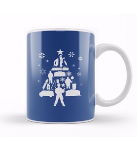 Home Alone Christmas Tree Silhouette Kupa Bardak Porselen