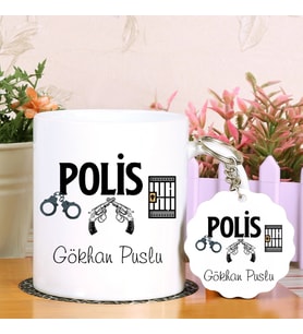 Polis Kupa Bardak ve Anahtarlık Hediye Seti (Model 1)