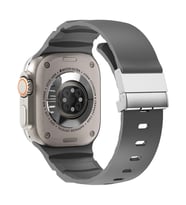 Apple Watch 10 46mm Uyumlu Zore KRD-145 Metal Tokalı Silikon Kordon