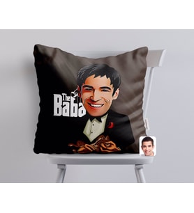BK Gift Kişiye Özel Godfather Baba Karikatürlü Beyaz Yastık-5