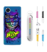 Huawei Nova Y70 Y90 Nova 9 SE  Kılıf Kablo Koruma Spiral Silikon Super Meow 1715
