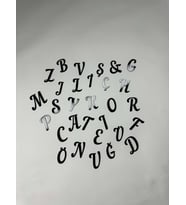 Pleksi Alfabe Harfler ( Tüm Alfabe ) Yapışkanlı Siyah Renk 4 Cm