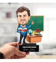 Kişiye Özel Erkek Hocaya Hediye Karikatürlü Biblo