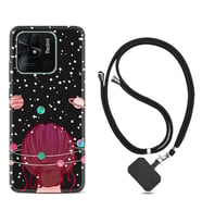 Xiaomi Redmi Note 7 8 9 Pro 10 2022 10 Pro 10S Kılıf Boyun Askılı Silikon Space Woman 1311