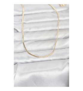 Mey İthalat® CM 14K Gold Renk Yassı Zincir Model 60 cm Kadın Kolye