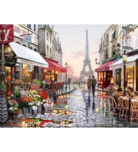 Paris Sayılarla Boyama Seti 60x75 cm (Tuvale Gerili)