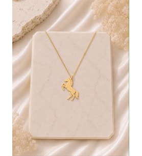 Kişiye Özel Şık At Figürlü Kolye 925K Gümüş (Gold)