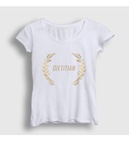 Presmono Kadın Beyaz Dietitian Sağlık Hediye Diyetisyen T-Shirt 521011tt (Beyaz)