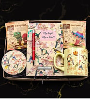 10 Adet Kişiye Özel Kuş Motifli Defter & Kuş Motifli Kupa & Bardak Altlığı & Tükenmez Kalem & 2'li Dünya Kahveleri Hediye Seti