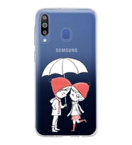 Samsung Galaxy M30 Kapak Aşk Tasarımlı Şeffaf Silikon Kılıf