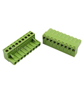10 Pin 5.08mm Dişi Geçmeli Klemens  Yeşil