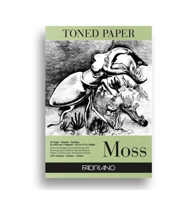 Fabriano Toned Paper Moss Eskiz ve Çizim Blok 120 gr. A4 50 yp. Yosun Rengi 