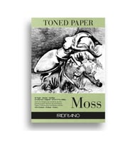 Fabriano Toned Paper Moss Eskiz ve Çizim Blok 120 gr. A4 50 yp. Yosun Rengi 