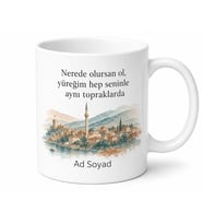 Gurbetteki Eşe Memleket Özlemi Baskılı Kupa Bardak Hediye