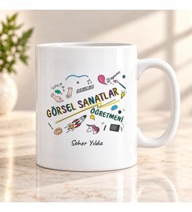 Görsel Sanatlar Öğretmenine İsme Özel Kupa Bardak