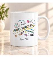 Görsel Sanatlar Öğretmenine İsme Özel Kupa Bardak