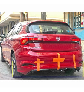 Fiat Egea Hb Arka Ek Mat Siyah Plastik Body Kit Karlık