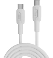 60W USB Type-C to Type-C Silikon Hızlı Şarj ve Data Kablosu Beyaz 1 Metre