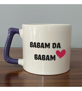 Babam Da Babam Baskılı Mor Kulplu D Kupa
