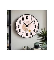 Dekoratif Türkçe Rakamlı UV Baskılı Duvar Saati (Sessiz) Akar Mekanizma 40CM Metal Akrep Yelkovan