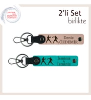 Kung Fu Stiline Özel, Refleks Temalı, Kişisel İsimli Deri Anahtarlık, Yavru Ağzı-Koyu Turkuaz