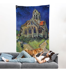 Vincent van Gogh Auvers'deki Kilise Duvar Örtüsü-7445