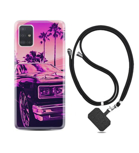 Samsung a71 A72 A73 A7 A9 2018 C7 C9 Kılıf Boyun Askılı Silikon Mor Araba 1711