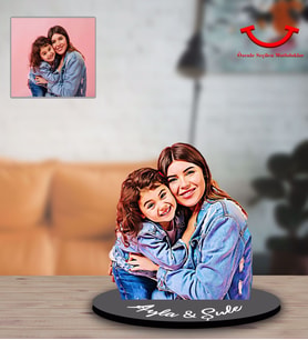 Kişiye Özel Kendin Tasarla Anne Kız Çocuk Tasarımlı Biblo Model-1