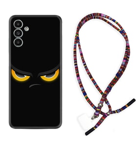 Samsung A23 A31 A32 A50 A51 A52 A53 A70 Kılıf Boyun Asklı Rasta Silikon Black Eyes 1644