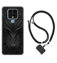 Tecno Camon 16 18P Pova Kılıf Boyun Askılı Silikon Black Fox 1325