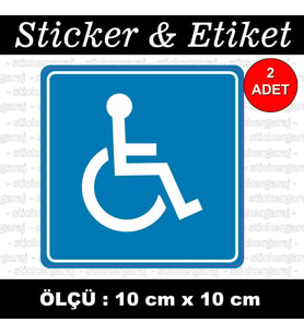 engelli aracı dikkat etiket sticker - 2 adet çıkartma araba motosiklet kask atv tablet pc buzdolabı otomobil bilgisayar uyumlu