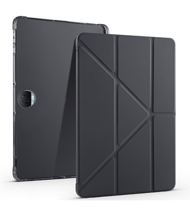 Honor Pad 9 Uyumlu Kılıf Zore Tri Folding Kalem Bölmeli Standlı Kılıf (Siyah)