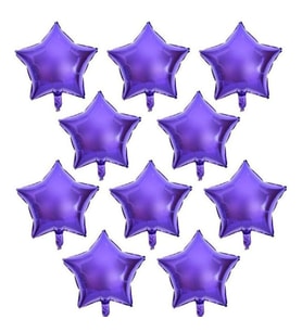 Mor Mini Shape Yıldız Folyo Balon 6 Adet