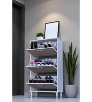 Eliusta Duru 72 cm Genişlikte Cordoba Renk Ayaklı Ayakkabılık Antre/Kapı Önü 72x127x26 cm Ayakkabılık (Sütlü Kahve)