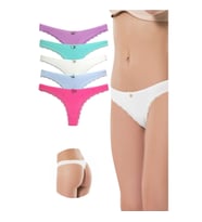 5 Adet Pamuklu Klasik Dantelli String Tanga