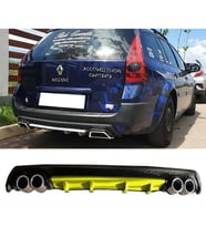 Renault Megane 2 SW Sarı Difüzör Çiftli Yuvarlak Egzoz Görünümlü D Tip Difizör 2002 - 2009