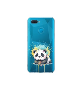 Oppo A12 ile Uyumlu Splash Panda Tasarımlı Şeffaf Silikon Kılıf